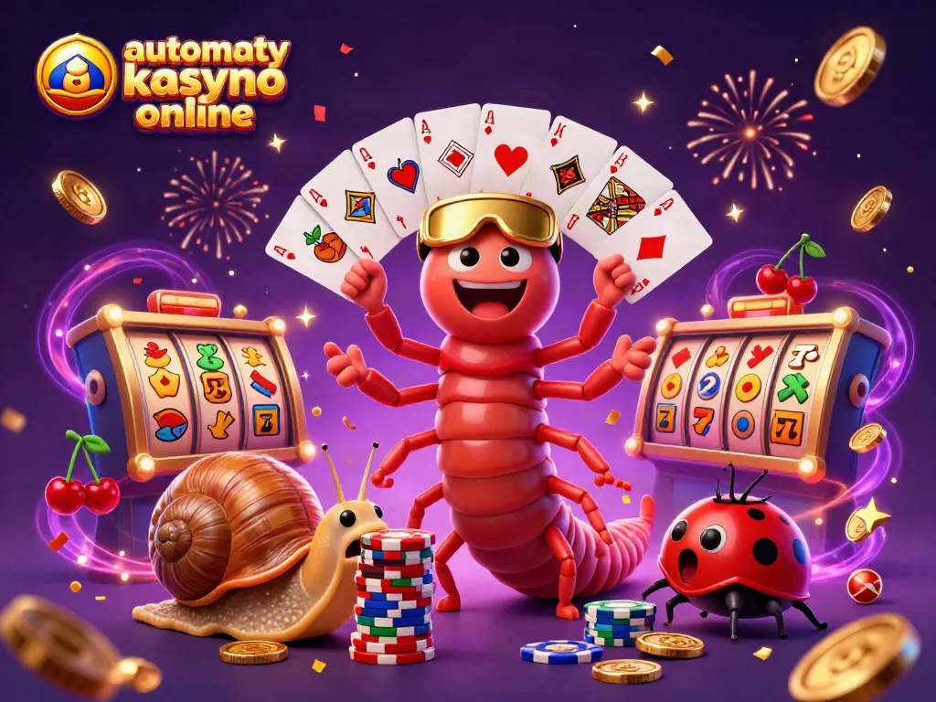 Experience thrilling automaty kasyno online gameplay with colorful slot reels and festive characters.