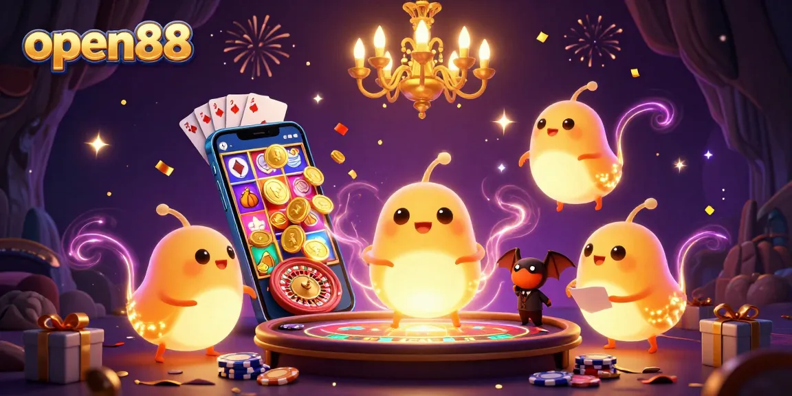 Experience the thrill of open88 with colorful slot games and vibrant casino elements.