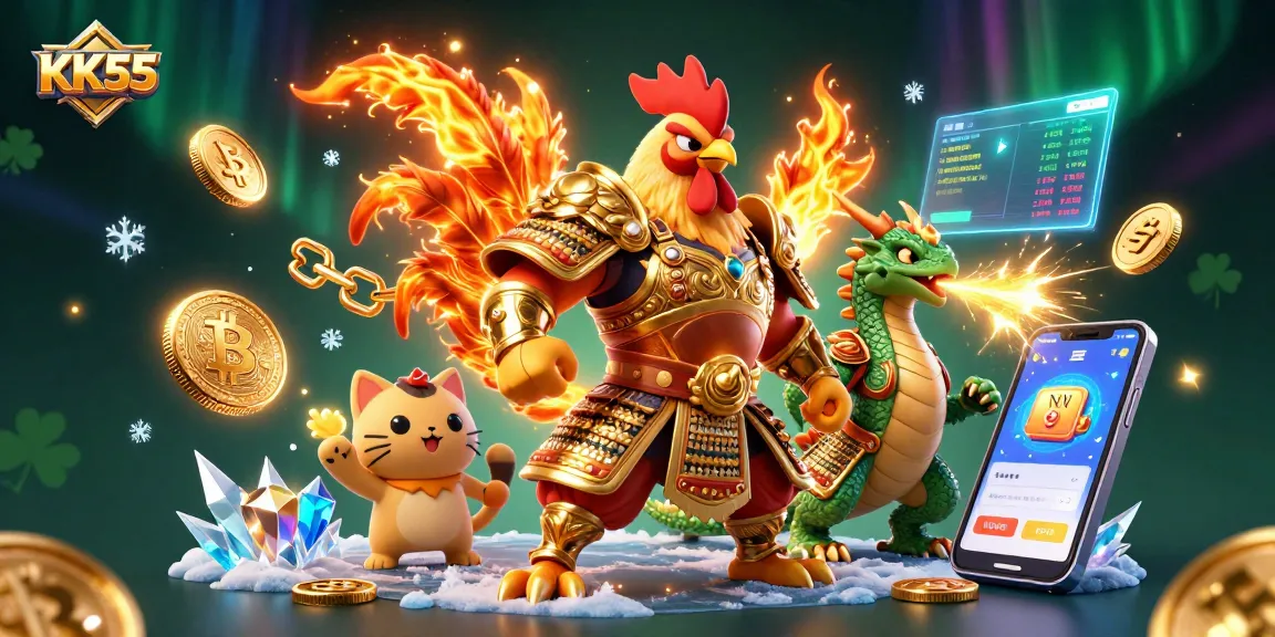 Experience thrilling wins at KK55 with 3D battle-themed casino characters in an exciting environment.