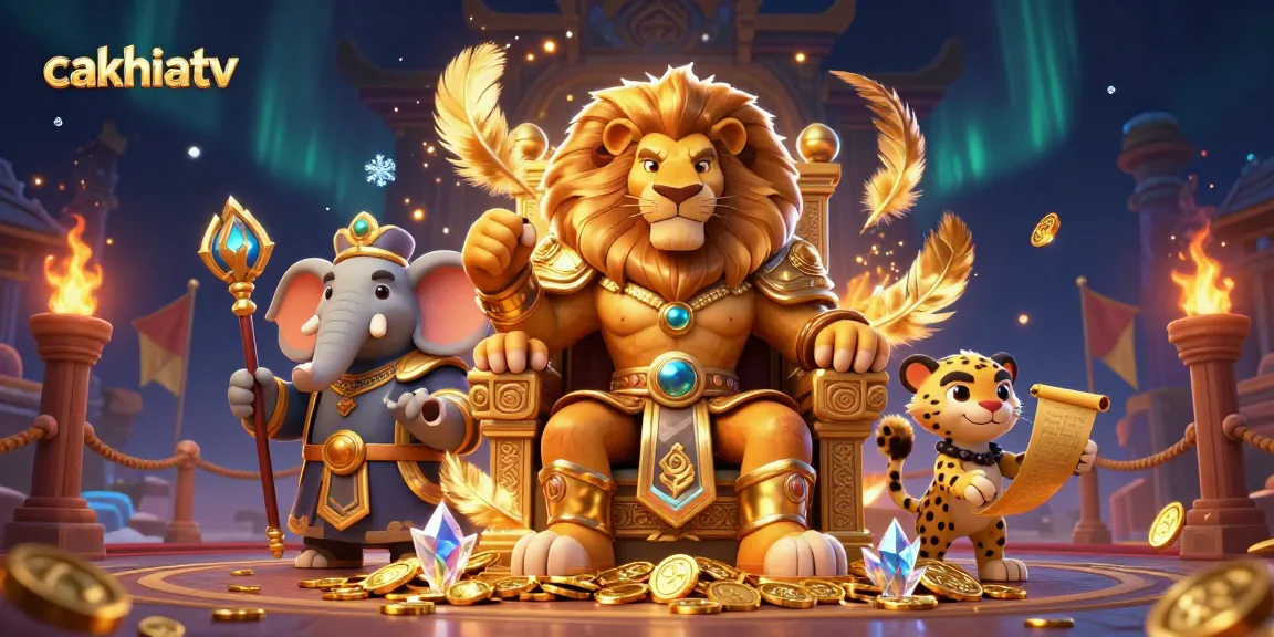 Experience epic sports betting action with cakhiatv featuring a fierce lion and dynamic gambling elements.