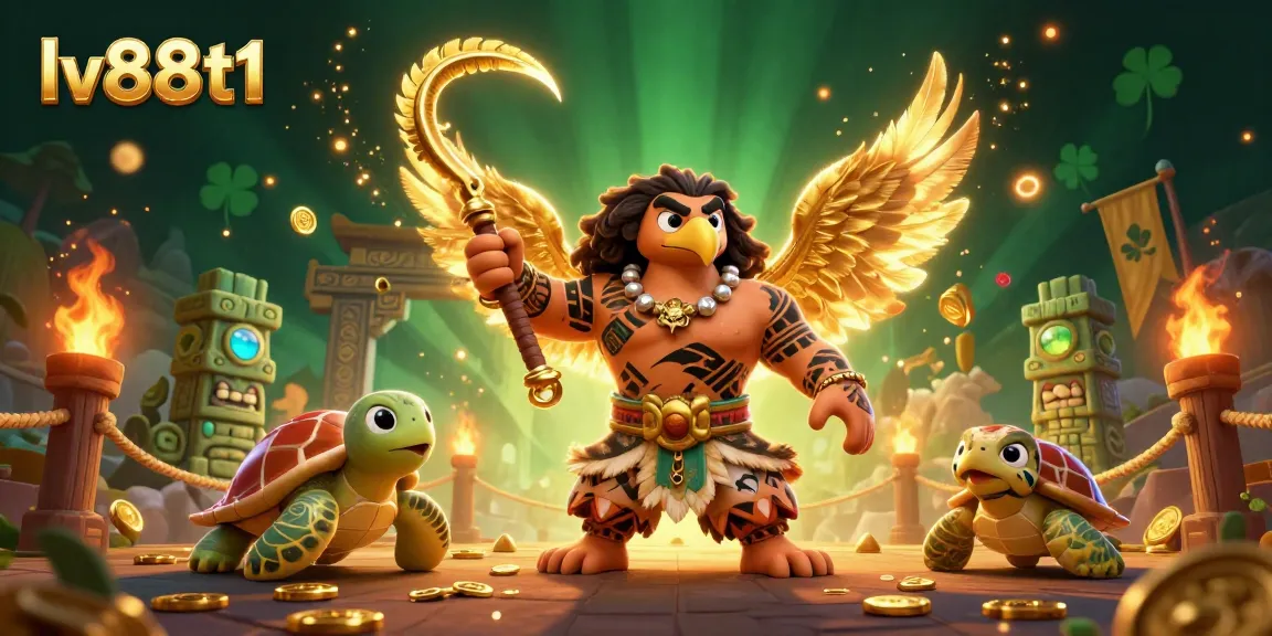 Engage in thrilling gaming with lv88t1, showcasing unique 3D characters and casino elements.