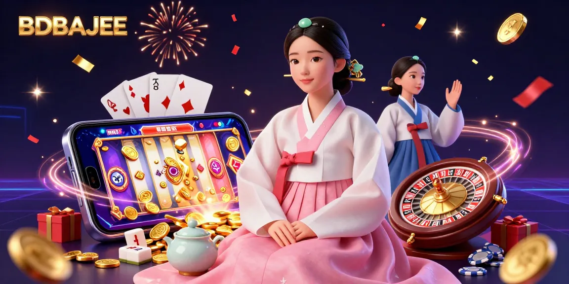 BDBAJEE showcases exciting gaming with an elegant Asian woman and vibrant casino elements in a 3D illustration.