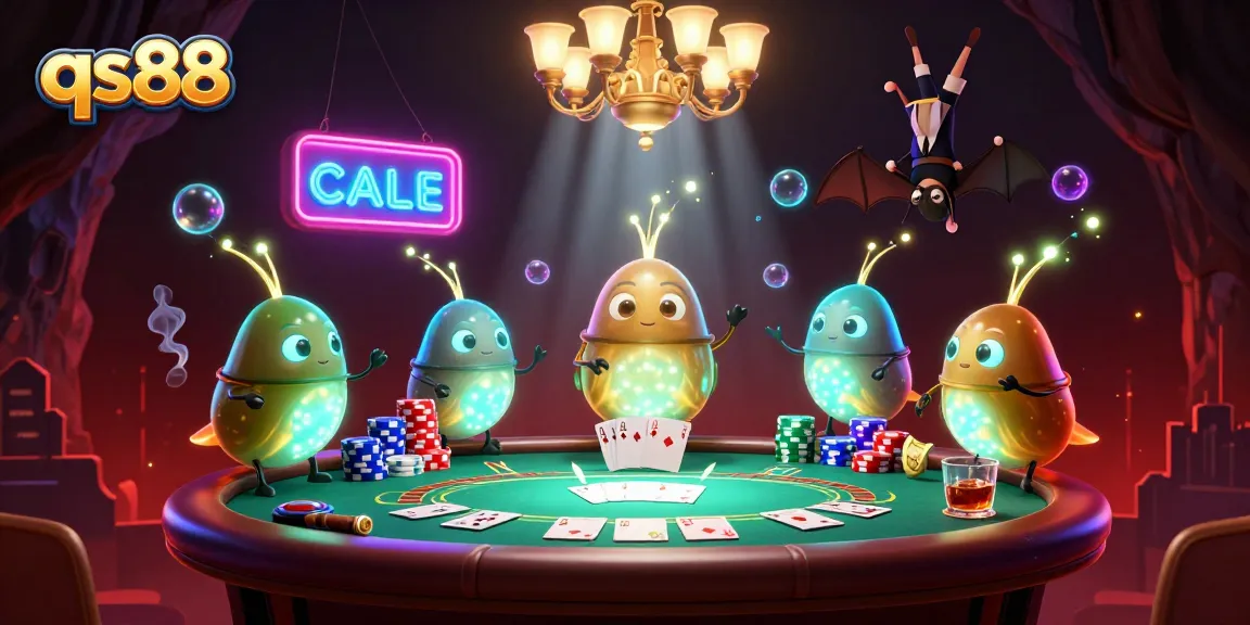 Experience thrill and excitement at qs88 with glowworms lighting up a vibrant casino scene.