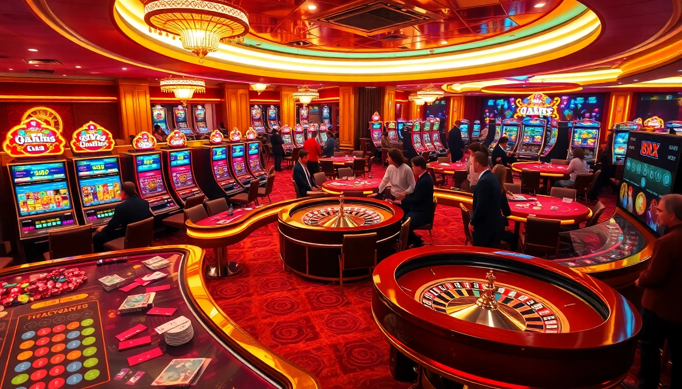 Experience exhilarating gaming with 8XX at a high-stakes casino featuring vibrant gaming tables and slot machines.