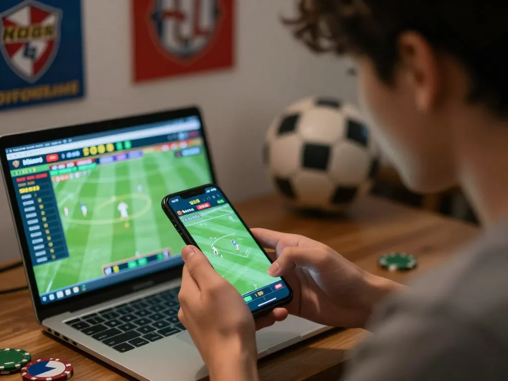 Betting enthusiast engaged with 92slot mobile app for live sports betting.