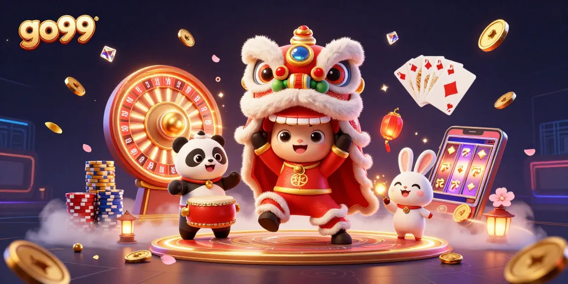 Join the action at go99 with a lion dance and vibrant casino elements for thrilling gameplay.