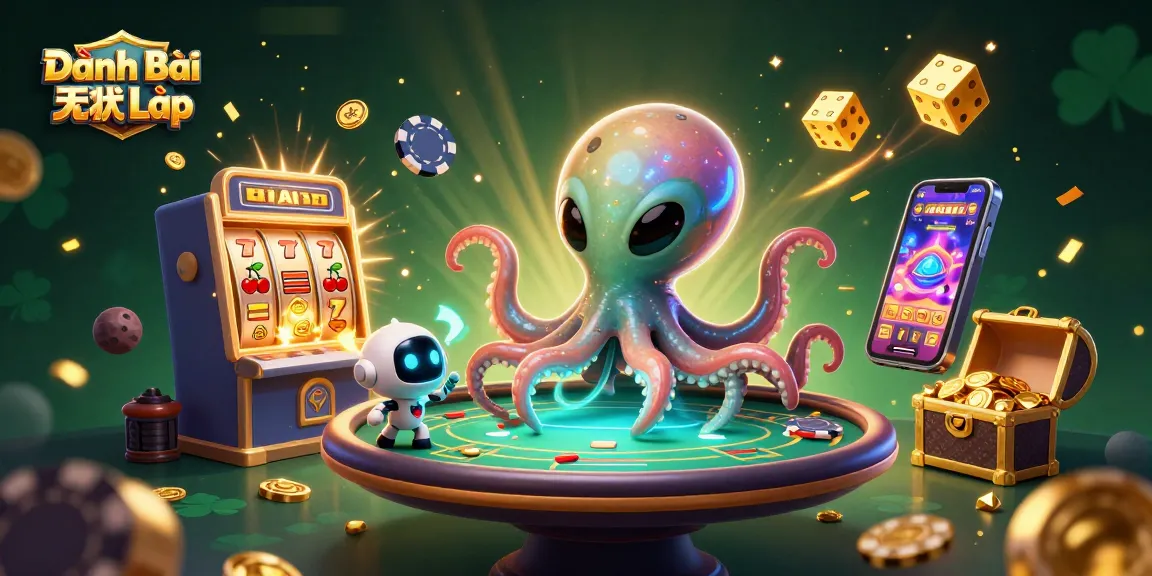 Experience Đánh Bài Tiên Lên in a vibrant 3D alien casino scene with holographic poker action.