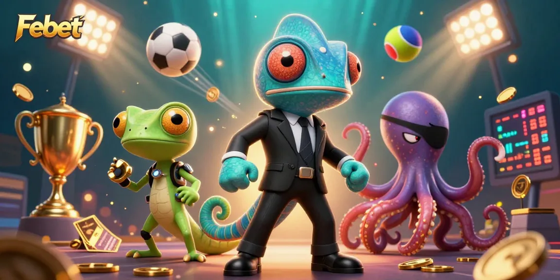 Experience thrilling adventures with Febet as a secret agent chameleon at a vibrant casino