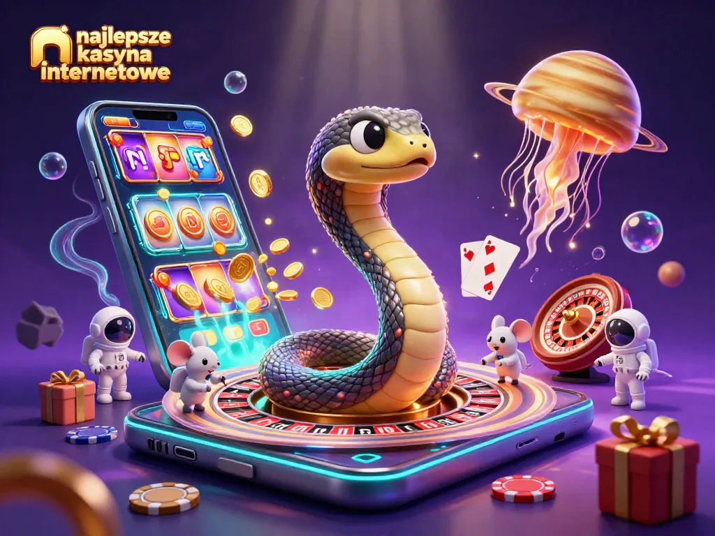 Engage with najlepsze kasyna internetowe as tiny astronaut mice bet on a cosmic roulette wheel in a vibrant, detailed scene.