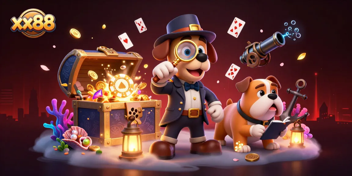 Experience thrilling gameplay with xx88 as the detective discovers clues in a vibrant casino world.