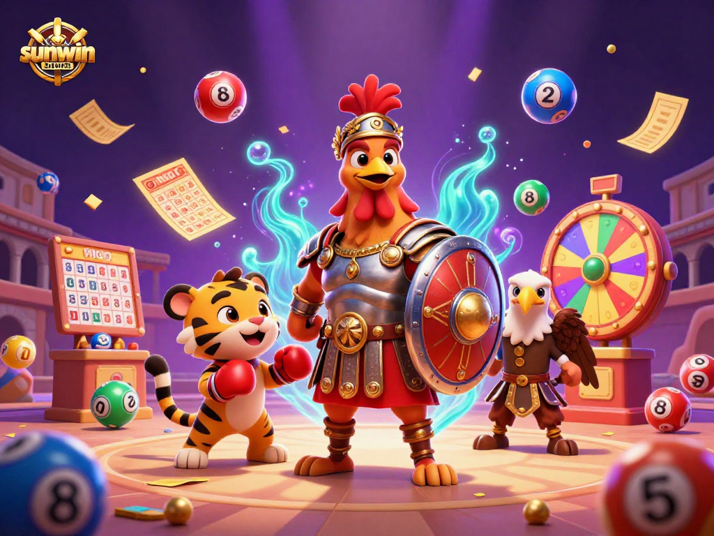Engage with sunwin's thrilling lottery scene featuring vibrant characters and dynamic elements.
