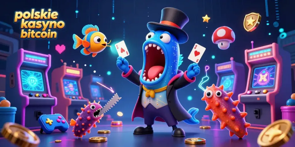 Experience the magic of polskie kasyno bitcoin with vibrant characters and arcade elements.
