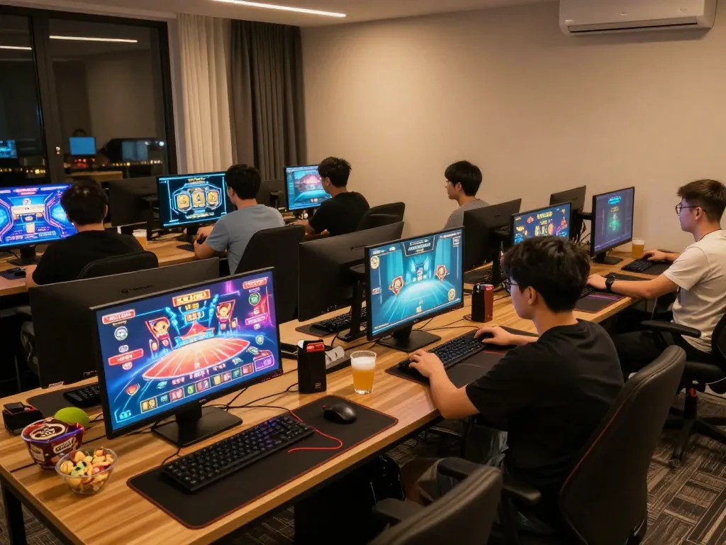 SX88 players strategizing in a vibrant online gaming session at home