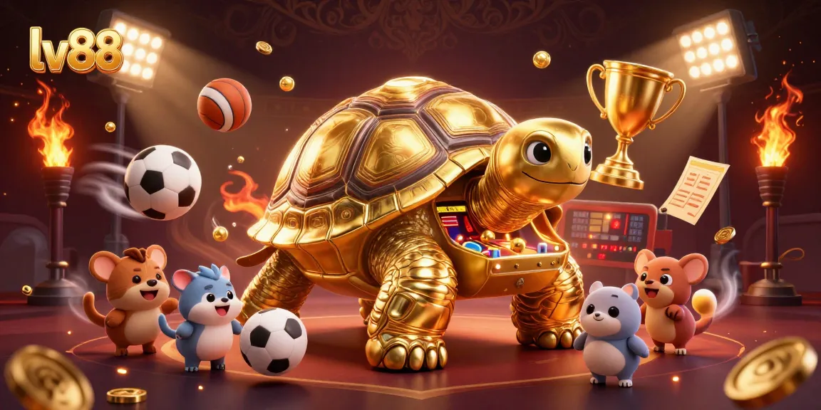 Experience thrilling games at lv88 with a dynamic illustration featuring excitement and sports betting elements.