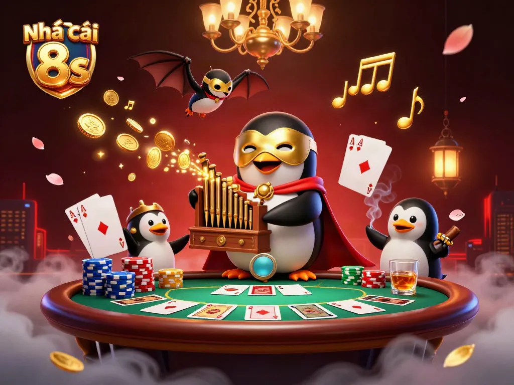 Experience dynamic gambling action with Nhà cái 8s featuring colorful poker elements and engaging characters.