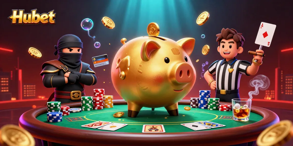 Experience thrilling casino action with Hubet in a vibrant 3D illustration featuring dynamic gaming elements.