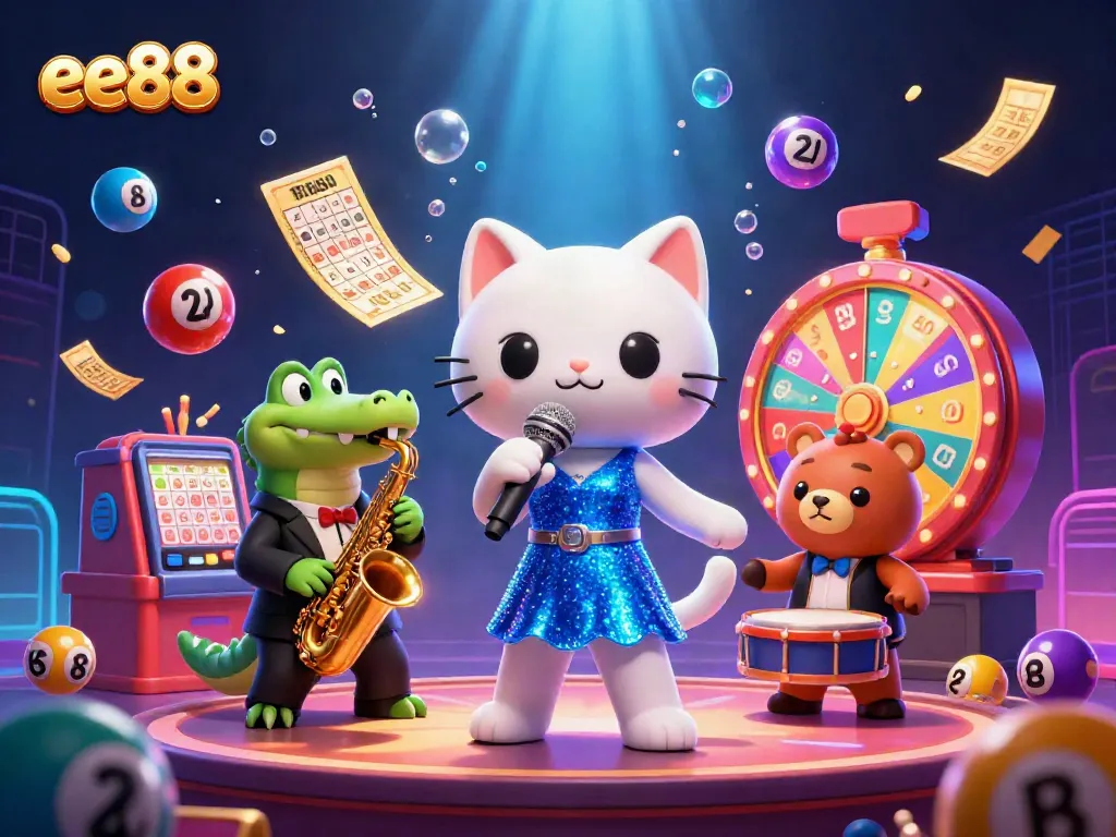Experience fortune and fun with ee88, featuring vibrant casino elements and lively characters.