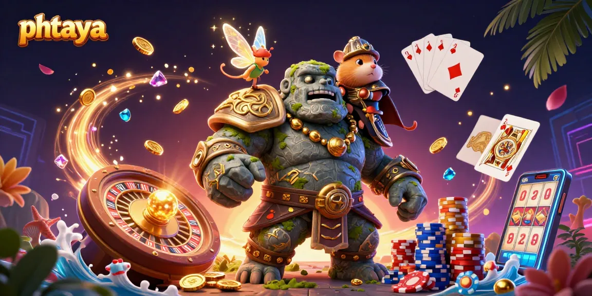 PHTAYA's vibrant gaming scene showcasing magical characters and thrilling casino elements.