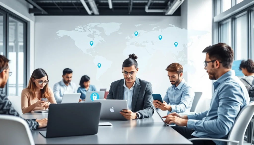 快连官网 showcases professionals enjoying secure internet access with VPN technology.