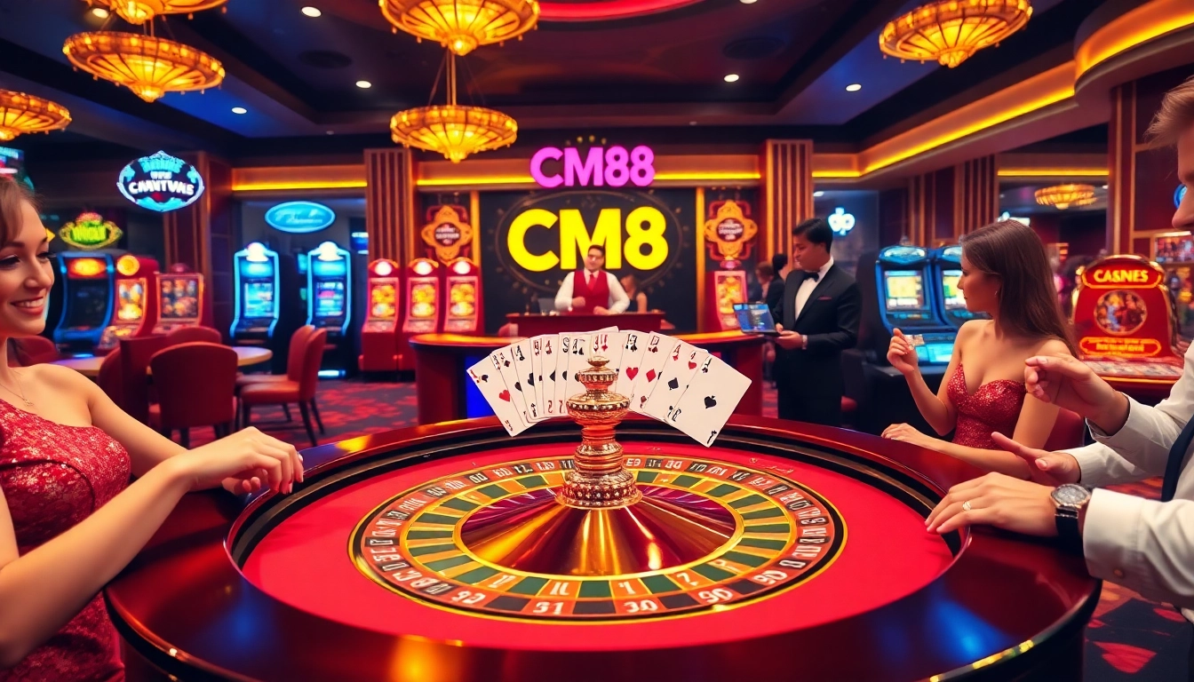 Exciting roulette game atmosphere featuring CM88's vibrant casino scene.