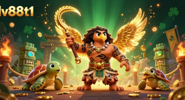 Engage in thrilling gaming with lv88t1, showcasing unique 3D characters and casino elements.