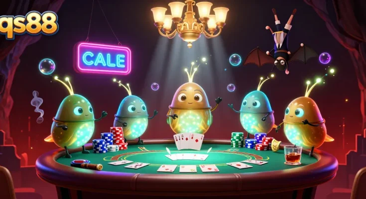 Experience thrill and excitement at qs88 with glowworms lighting up a vibrant casino scene.