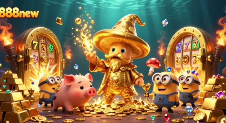 Spin the reels and win at 888new's vibrant golden gaming realm full of treasures!