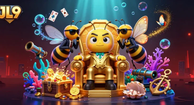 JL9 engages players with thrilling underwater adventures and gambling excitement in a vibrant casino scene.