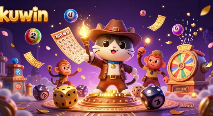 Kuwin's immersive adventure with a cartoon cat archaeologist finding a golden artifact amid casino thrills.