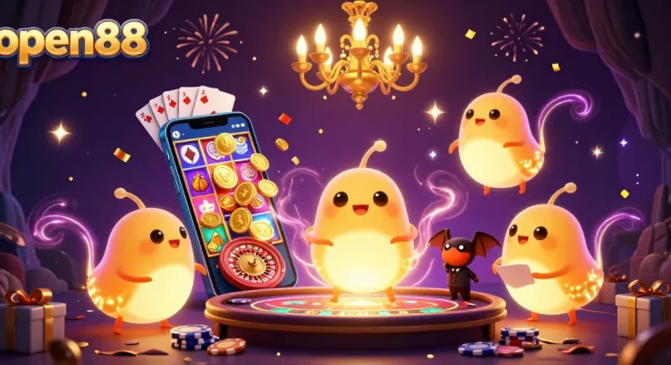 Experience the thrill of open88 with colorful slot games and vibrant casino elements.
