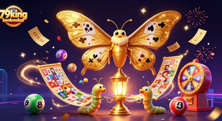 Experience the excitement of betting at 79king bookmaker with a colorful and dynamic casino illustration.