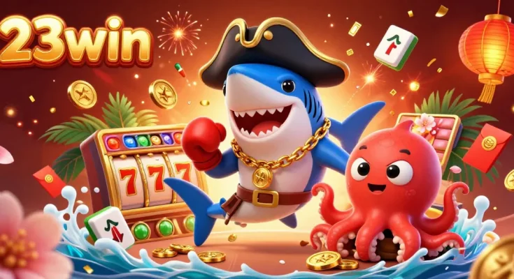 Experience thrilling opportunities at 23win with jackpot slots featuring playful sea characters.