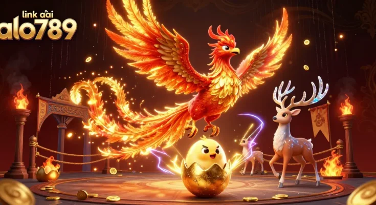 Experience the thrill of the unique link vào alo789 with our vibrant casino phoenix-themed illustration.