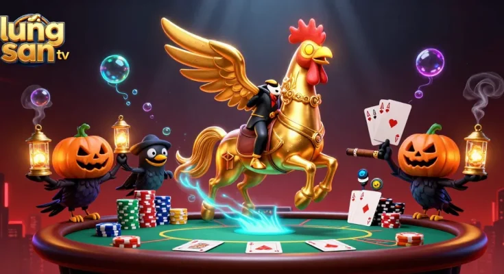 Experience the thrill of lương sơn tv gaming with epic poker face-offs in this vibrant scene.