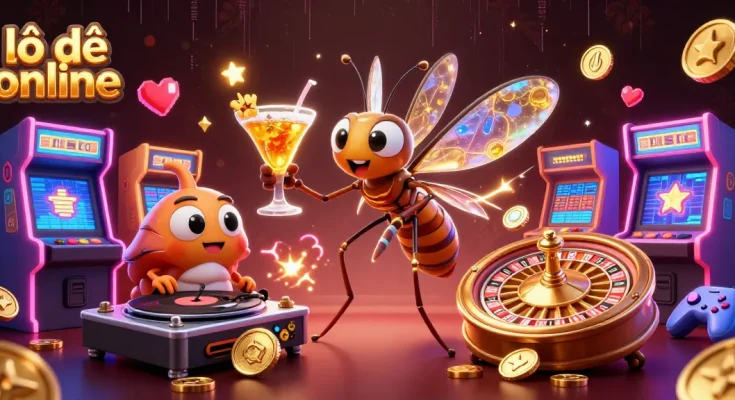 Experience dynamic lô đề online gaming with vibrant characters in a colorful casino setting